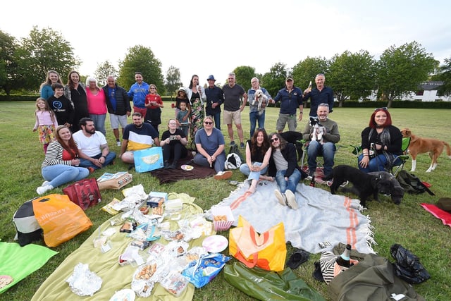 Picnic on the green in Lubenham during the Platinum Jubilee celebrations.