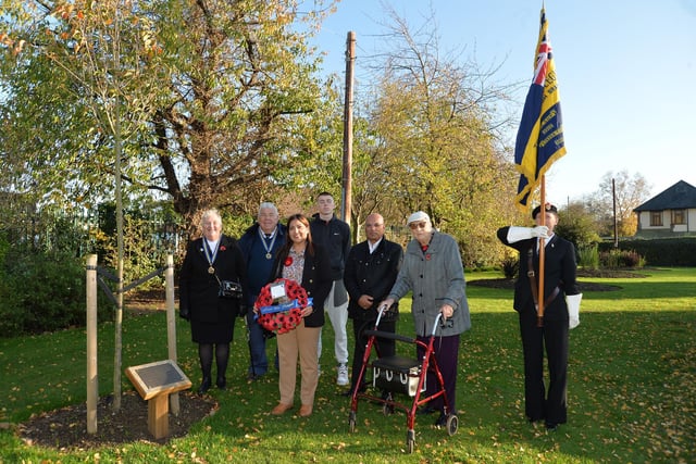 Vice chairman Rani Mahal during the wreath laying at Welland Park in memory of those who died during Covid.