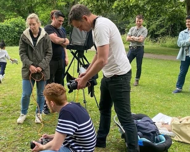 A film crew has been busy at work in a popular park in Market Harborough over the last few days.