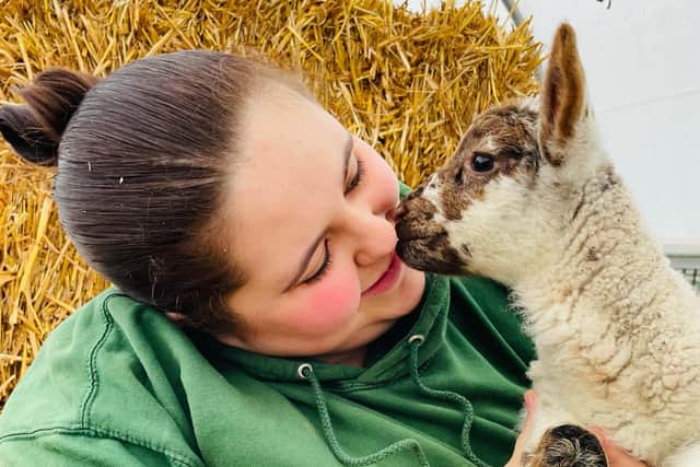 Spring kisses for Farmer Mollie. Image: Mini Meadows Farm