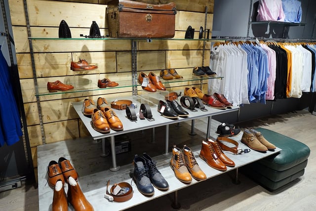 The store features a suiting and shirting department, as well as selling jeans and footwear