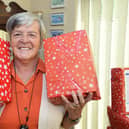 Myra Cox of Little Bowden has been filling shoeboxes for over twenty years for the Link to Hope charity appeal.
PICTURE: ANDREW CARPENTER
