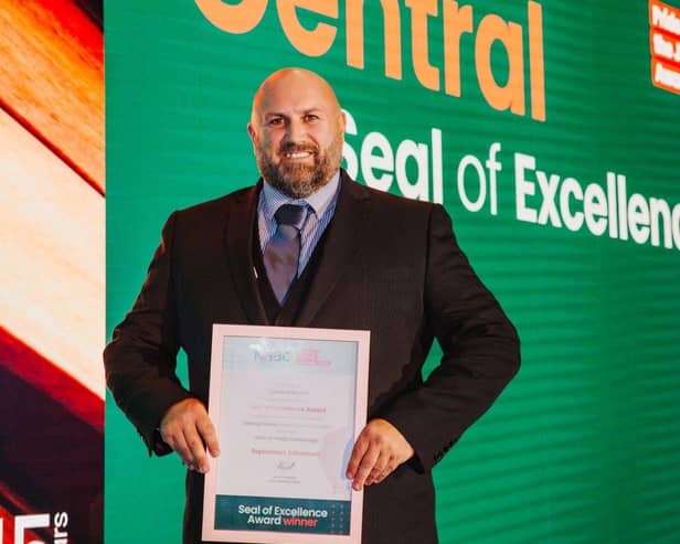 Cymon Robinson won a Seal of Excellence for Weavers Fields at the NHBC Pride in the Job Central region awards ceremony