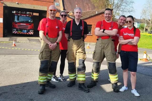 Fire crews in Desborough have raised £766 after staging a charity carwash.