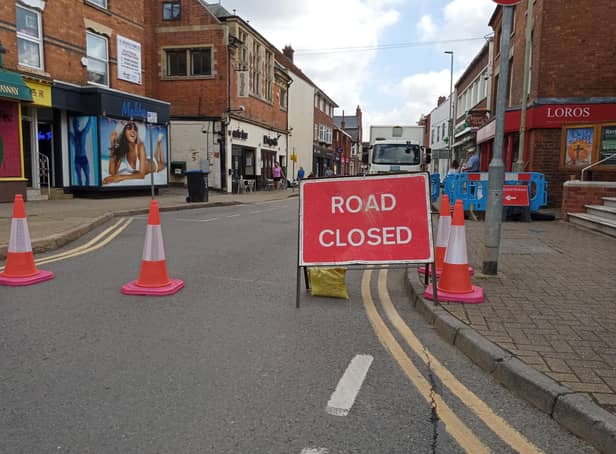 The stretch of Coventry Road leading off the High Street to the turn-off to the Commons car park by the Co-op store was closed early this morning.