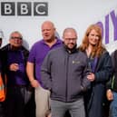 Liam Richards (third from left) and Michael Cummins (second from right) with the DIY SOS team