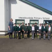 Staff and pupils at Meadowvale.
