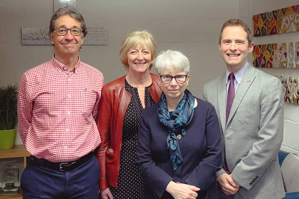 Learn-AT’s Director of Operations Wayne Burbidge with Gillian Weston, Dr Stef Edwards and Steve Roddy.