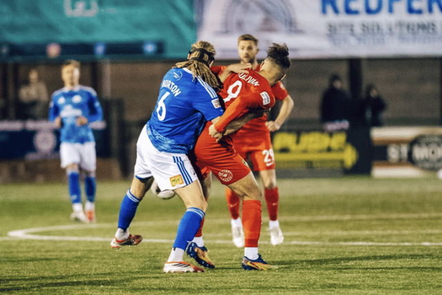 Mitch Austin reckons Buxton are the best team Harborough Town have faced so far in the National League North. (Photo credit: RB Media)