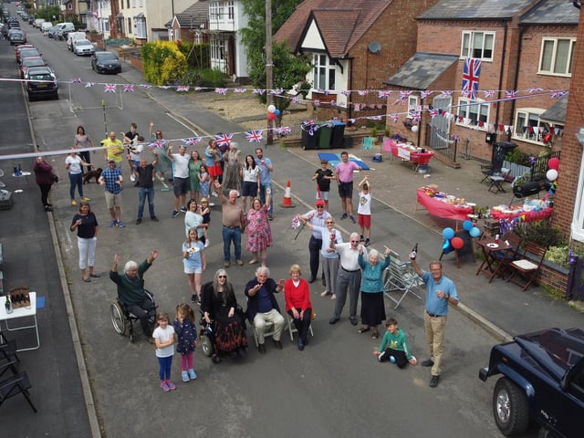 Wartnaby Street residents in Market Harborough during their Platinum Jubilee celebrations.