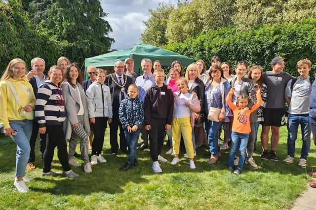 Ukrainian refugees have been welcomed to this country at a barbecue in a Harborough district village.