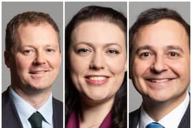 Neil O'Brien (Conservative MP for Harborough, Oadby and Wigston), Alicia Kearns (Conservative MP for Rutland and Melton) and Alberto Costa (Conservative MP for South Leicestershire).