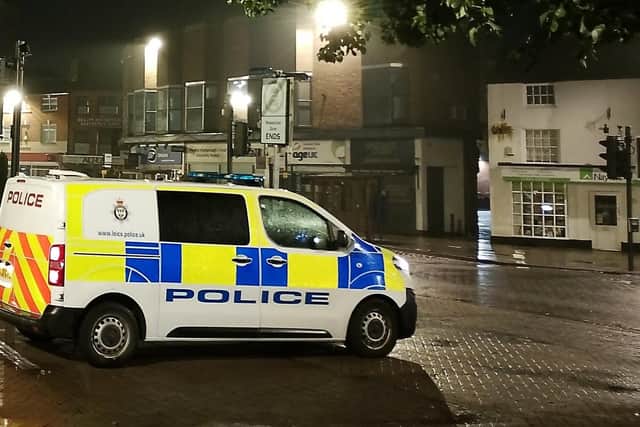 Police van in town centre. Picture: Market Harborough and Lutterworth Police
