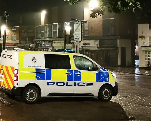Police van in town centre. Picture: Market Harborough and Lutterworth Police