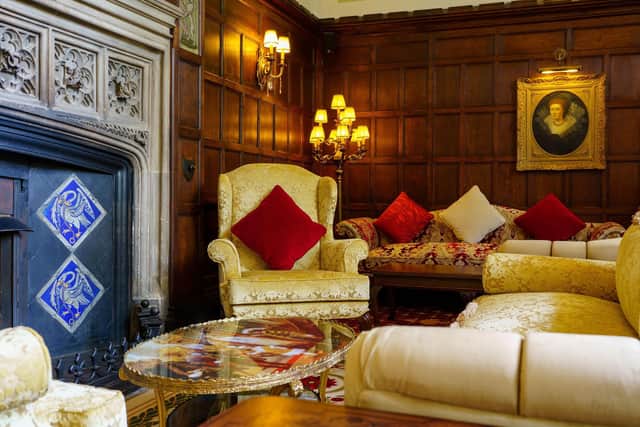 You can enjoy a night cap in the flickering shadows of the lounge at Thornbury Castle.