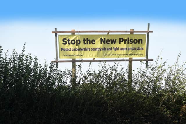 Protest banner outside Gartree Prison.PICTURE: ANDREW CARPENTER