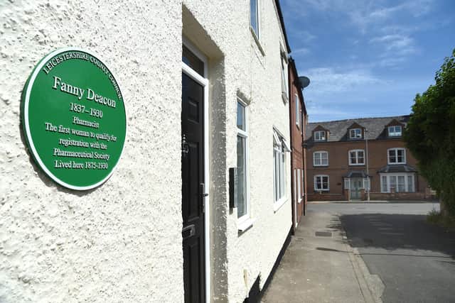 The green plague in Fleckney to honour Fanny Deacon.
PICTURE: ANDREW CARPENTER