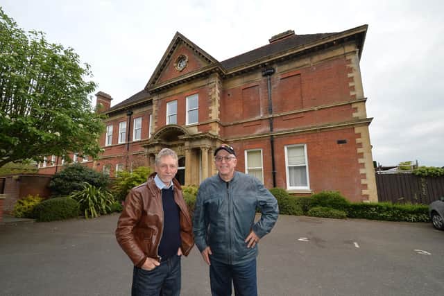 Dave Allen with Bill Bonnamy, 70, who has flown 4,000 miles to come to the town as he strives to find out a lot more about his father’s old division, the crack 82nd Airborne. They are pictured outside Park House. PICTURE: ANDREW CARPENTER