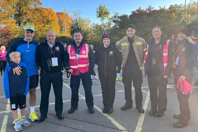 Firefighters, volunteers and runners. Picture: Leicestershire Fire and Rescue Service