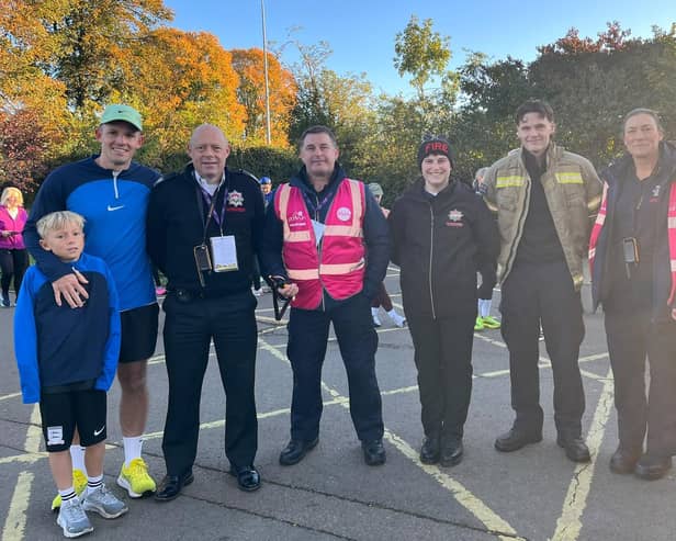 Firefighters, volunteers and runners. Picture: Leicestershire Fire and Rescue Service