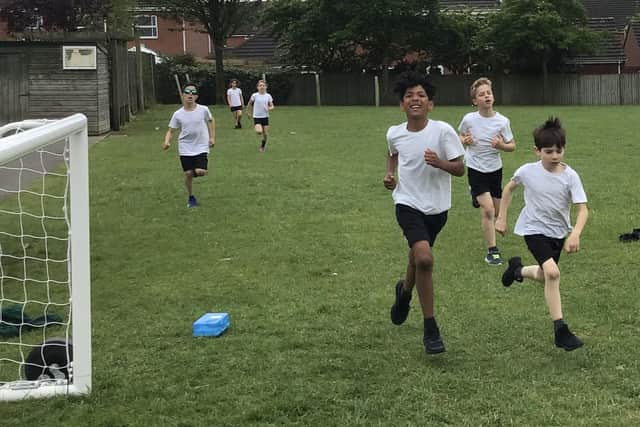 Youngsters completed a series of fitness challenges.