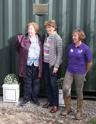 Rosie Loweth, Sally Lane and Sarah Smith at the unveiling