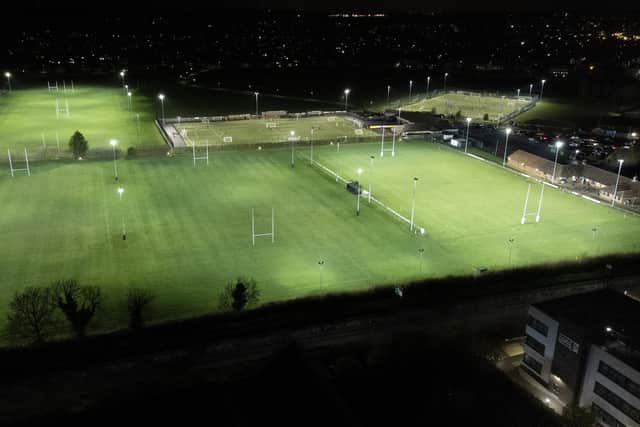 New floodlights launched at Market Harborough Rugby Club.