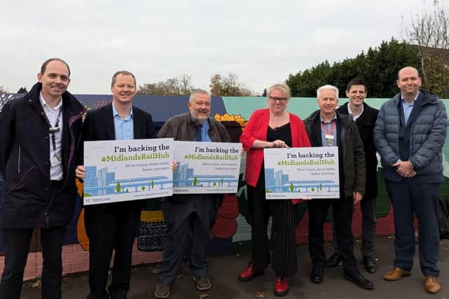 MP Neil O'Brien with supporters of the Midlands Rail Hub.