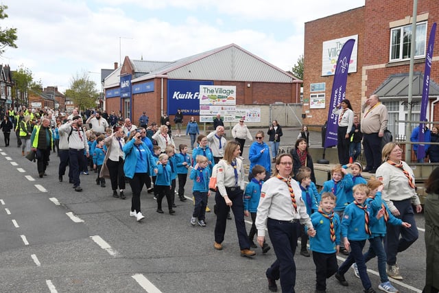 The scouts, cubs, beavers and squirrels took part.
