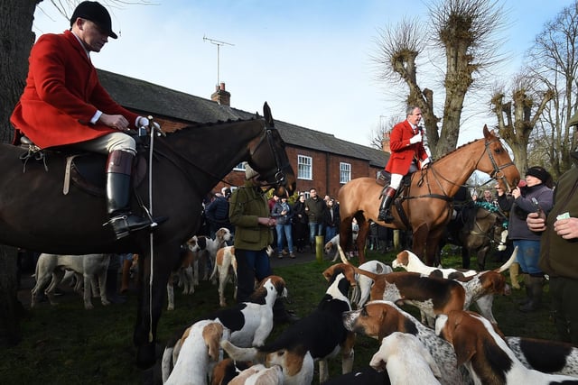 Joint Master of the Fernie Hunt Philip Cowen speaks during the Boxing Day meet.