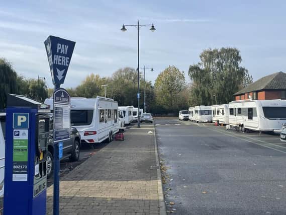Travellers have pitched up in Market Harborough.Picture by Andrew Carpenter