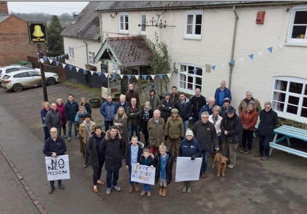 Campaigners protest against the super jail plans