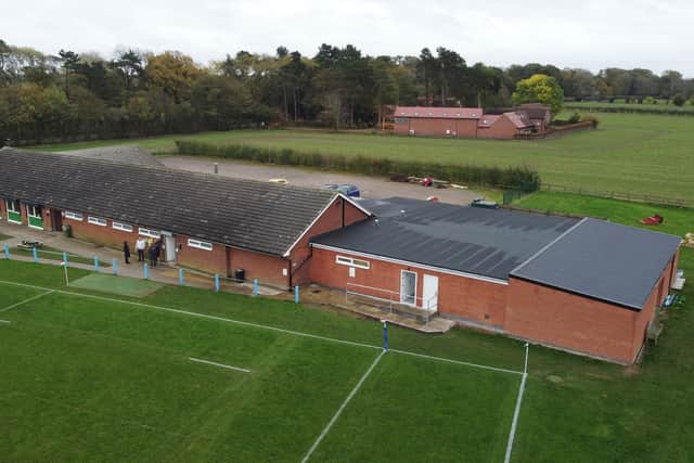 An aerial view of Lutterworth Rugby Club's new extension
