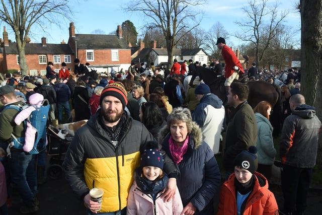 Crowds gather during the Fernie Hunt Boxing Day meet