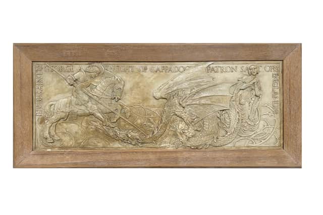 A rare Edwardian tile panel sold for over double its upper estimate of £8,000 when it was auctioned in Market Harborough.