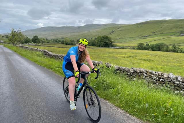 Holly Hudson took part in the Ellen MacArthur Cancer Trust’s Largs to Cowes bike ride across eight days in June (June 17-24), from the west of Scotland to England’s south coast.