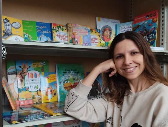 Olha has set up a library in the Methodist Church to remind Ukrainian children of their roots.