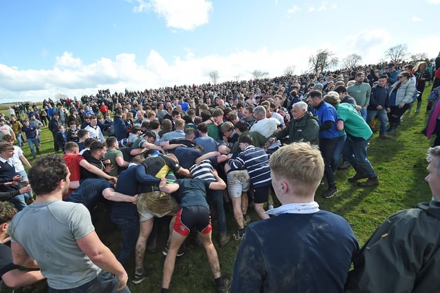 Huge crowd during the Easter Monday Bottle Kicking.