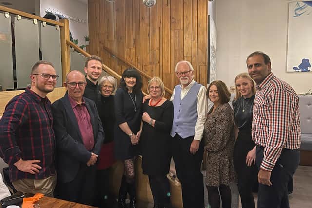 Peter Warren (centre) and the team at Davis Optometrists