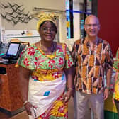 Malvolia Benham and her husband Richard with Abhijit Roy from Specsavers Lutterworth in the centre. Picture: Specsavers