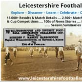 The Leicestershire Football Archive celebrates the history of football in the county - the snippet shows the reference to Harborough.