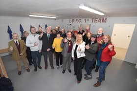 Visitors get a tour of the new Lutterworth Rugby Club changing room. Pictures by Andrew Carpenter