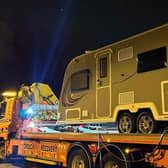 Police seized this vehicle after telling an unauthorised encampment to leave Lutterworth. Photo: Market Harborough and Lutterworth Police.