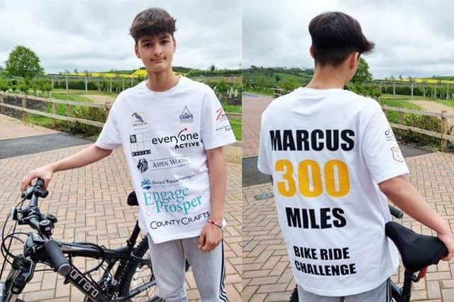 Marcus is currently taking part in a 300-mile bike challenge.