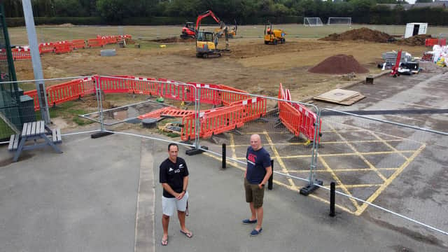 Pictured Jason Button head of PE and Martin Towers finance and operations director as work starts on the Sports Centre at Welland Park Academy.
PICTURE: ANDREW CARPENTER