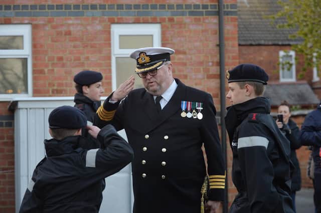 Captain of the Sea Cadets, Captain Neil Downing RN during the commissioning evening.
PICTURE: ANDREW CARPENTER