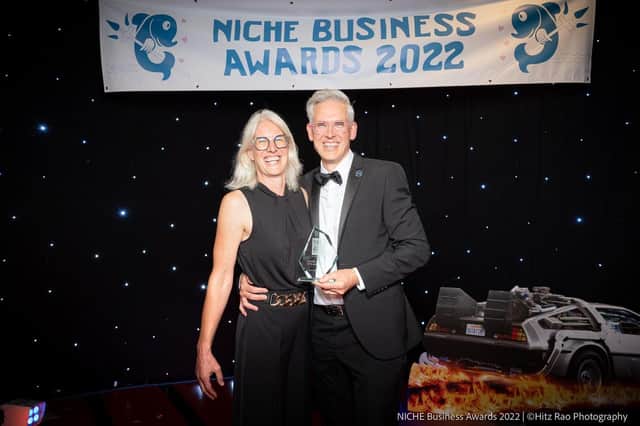 Clarke and Roskrow Styling Opticians won Best Customer Service Business 2022 and Best Small Business 2022 at the NICHE Business Awards held at Athena in Leicester on Friday September 2.