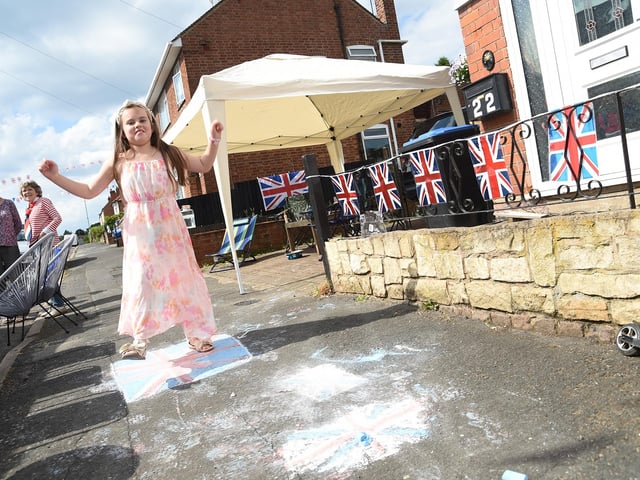 Fun during the Platinum Jubilee celebrations on Clarke Street in Market Harborough.