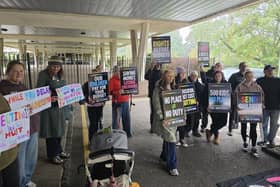 Protestors outside of county hall (CREDIT: LDRS)