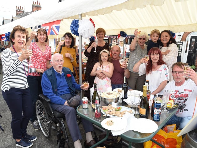 Fun during the Platinum Jubilee celebrations on Clarke Street in Market Harborough.